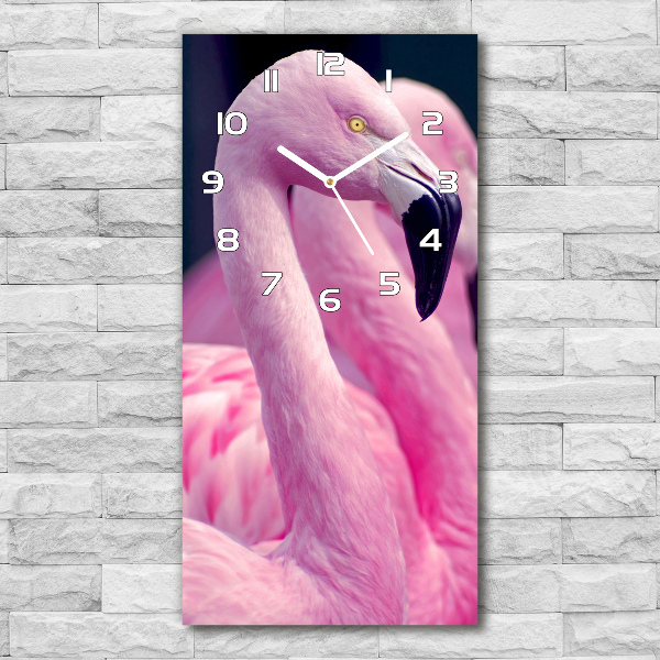 Rechthoekige glas klok Flamingo's