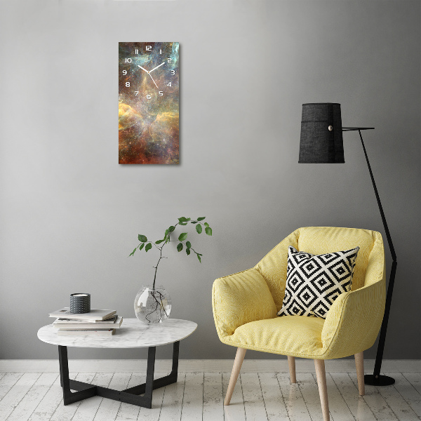 Rechthoekige glazen wandklok Kosmos