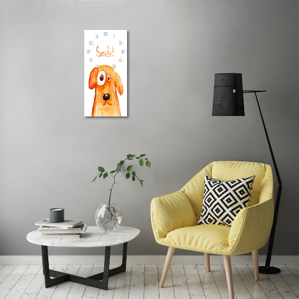 Rechthoekige glas klok Hond