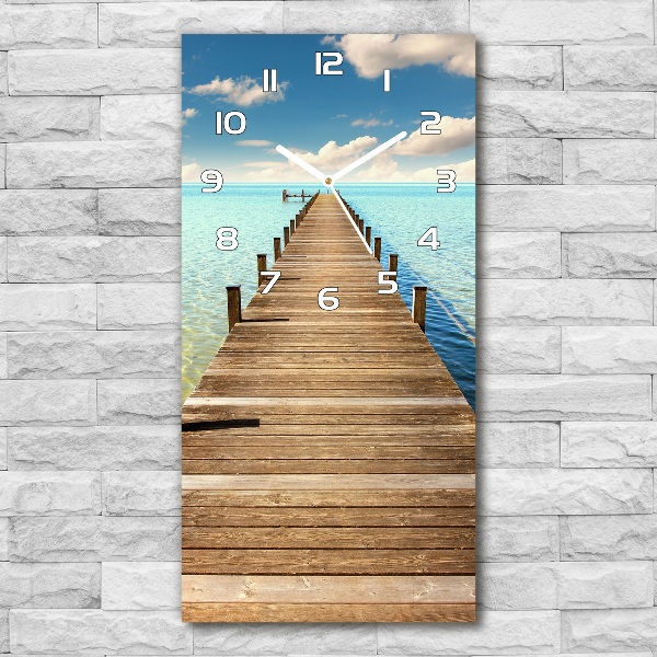 Rechthoekige glas klok Houten steiger