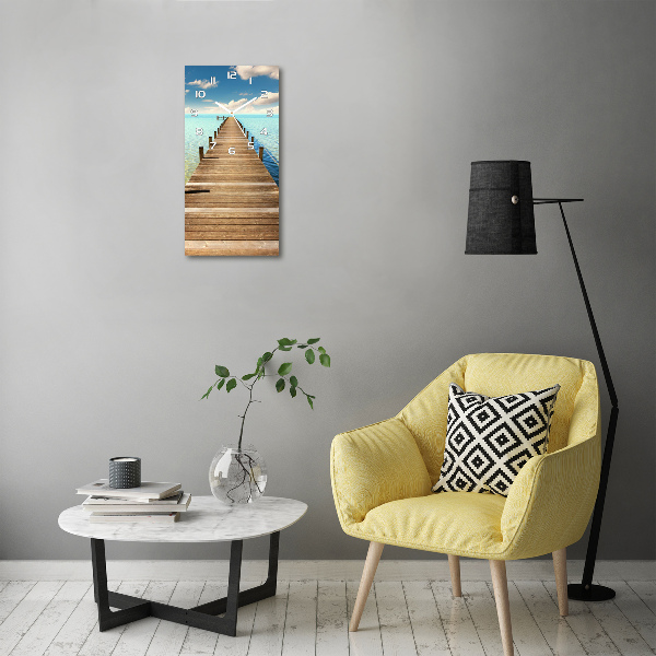 Rechthoekige glas klok Houten steiger