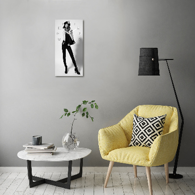 Glazen klok rechthoekige Vrouw in het zwart