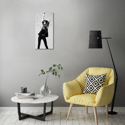 Rechthoekige glas klok Vrouw in het zwart