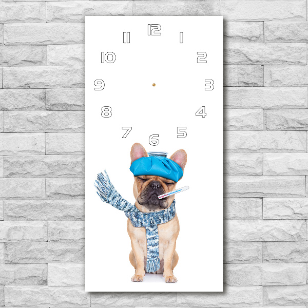 Glazen klok rechthoekige Zieke hond