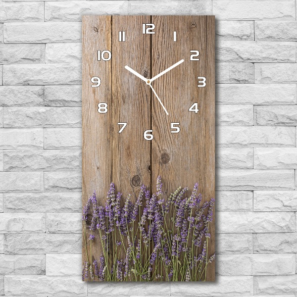 Glazen klok rechthoekige Lavendel op hout