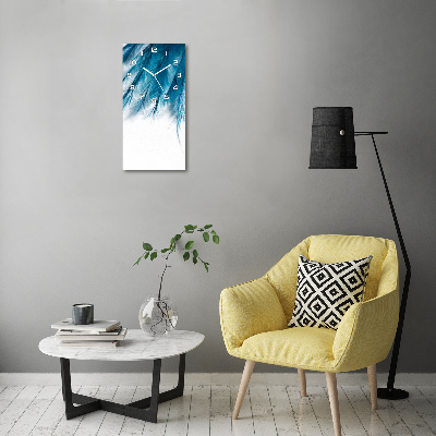 Glazen klok rechthoekige Blauwe veren