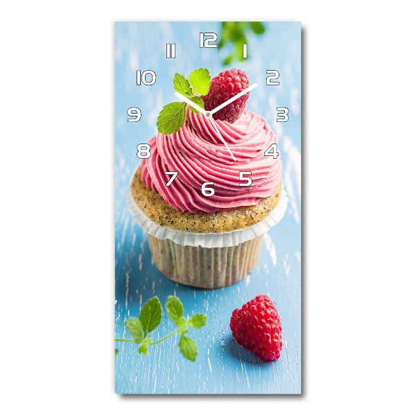 Rechthoekige glas klok Frambozen cupcake