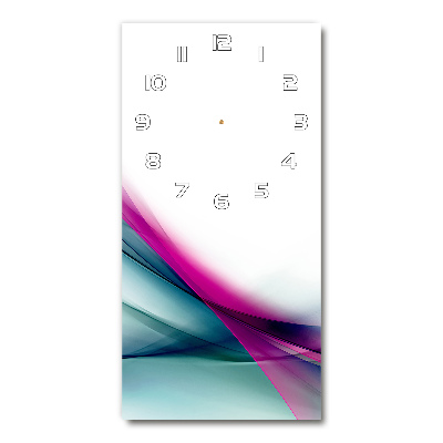 Rechthoekige glazen wandklok Abstracte golven