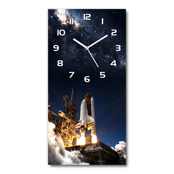 Rechthoekige glas klok Raket die opstijgt