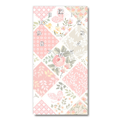 Glazen klok rechthoekige Bloemenpatroon