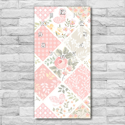 Glazen klok rechthoekige Bloemenpatroon