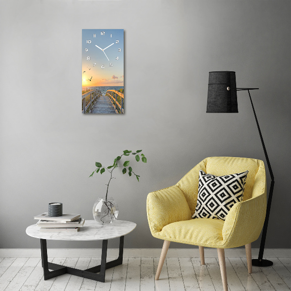 Rechthoekige glas klok Pad naar het strand