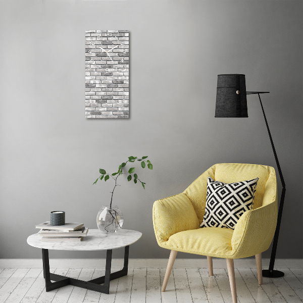 Rechthoekige glazen wandklok Bakstenen muur