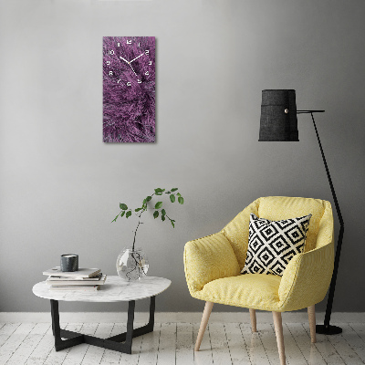 Rechthoekige glazen wandklok Roze bont