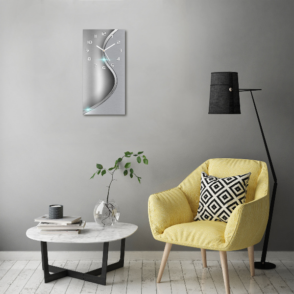 Rechthoekige glazen wandklok Metaalabstractie