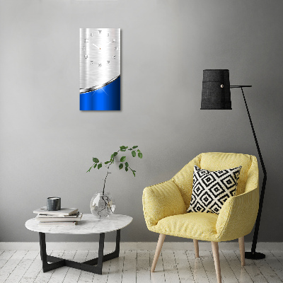 Rechthoekige glazen wandklok Metaalabstractie