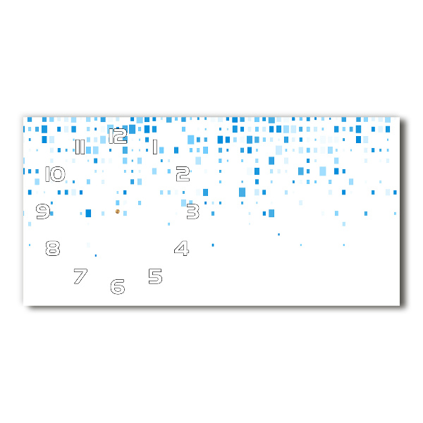 Glazen klok horizontaal Blauwe vierkanten