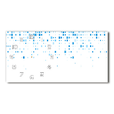 Glazen klok horizontaal Blauwe vierkanten