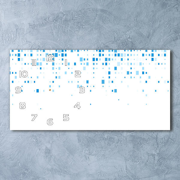 Glazen klok horizontaal Blauwe vierkanten