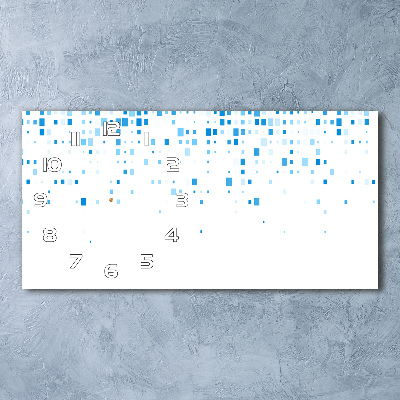 Glazen klok horizontaal Blauwe vierkanten