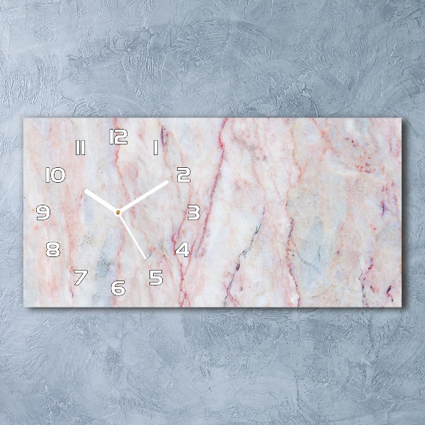 Glazen wandklok rechthoekig Marmer