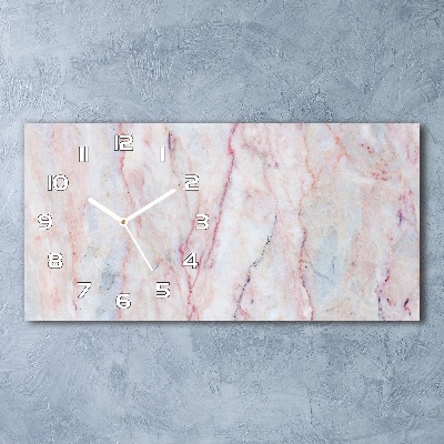 Glazen wandklok rechthoekig Marmer