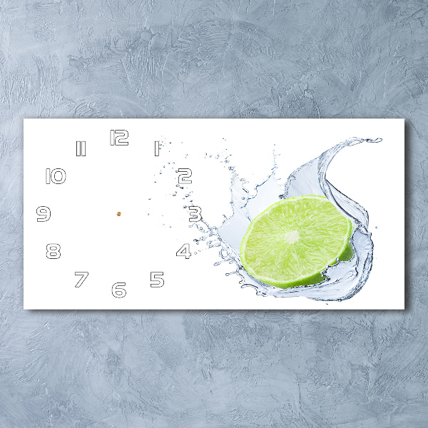 Glazen wandklok rechthoekig Limoen