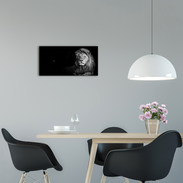 Glazen wandklok rechthoekig Leeuw