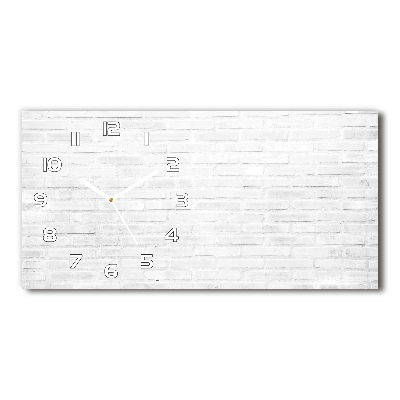 Langwerpige wandklok van glas Bakstenen muur