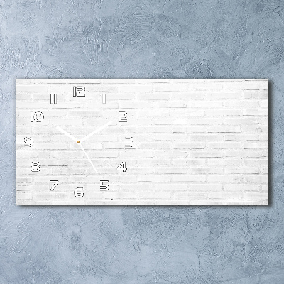 Langwerpige wandklok van glas Bakstenen muur