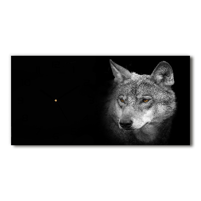 Glazen wandklok rechthoekig Wolf
