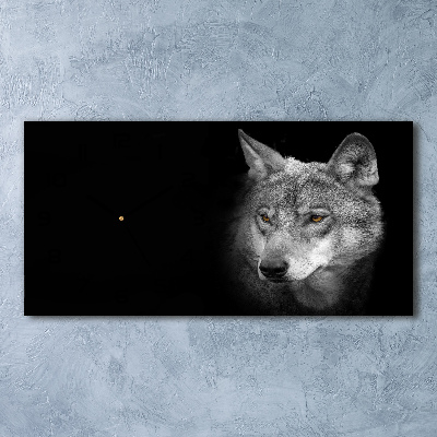 Glazen wandklok rechthoekig Wolf