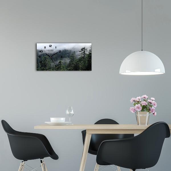 Glazen wandklok rechthoekig Bosmist