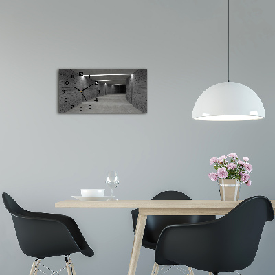 Langwerpige wandklok van glas Betonnen tunnel
