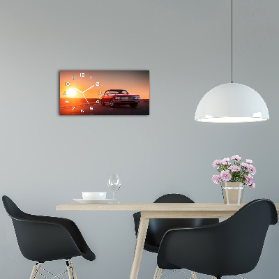 Glazen klok horizontaal Rode auto