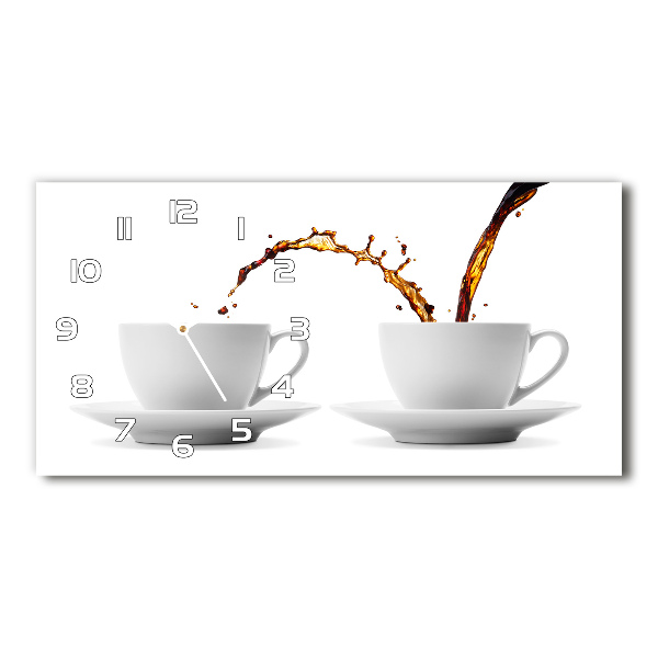 Glazen klok horizontaal Koffie ingeschonken
