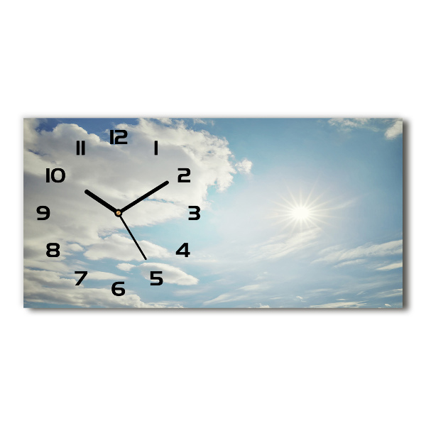 Glazen klok horizontaal Wolken aan de hemel