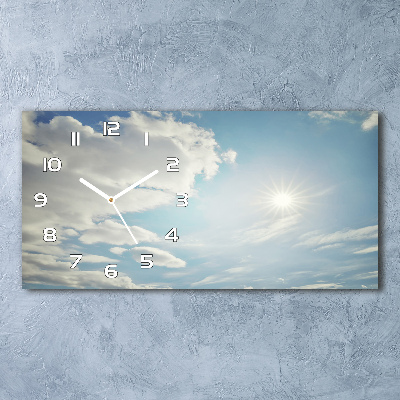 Glazen klok horizontaal Wolken aan de hemel