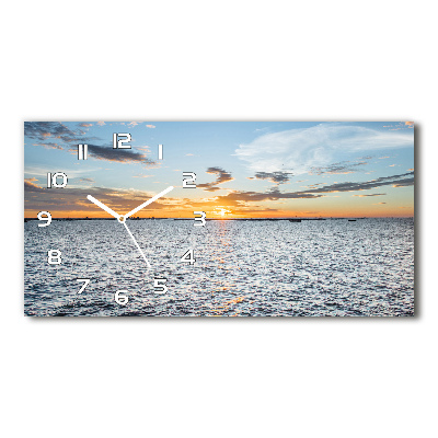 Glazen klok horizontaal Schemering aan zee
