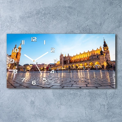 Langwerpige wandklok van glas Krakau, Polen