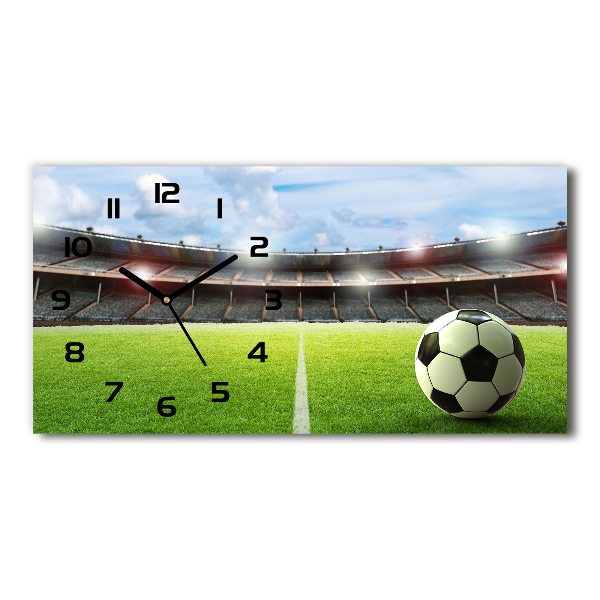 Glazen klok horizontaal De bal op het veld