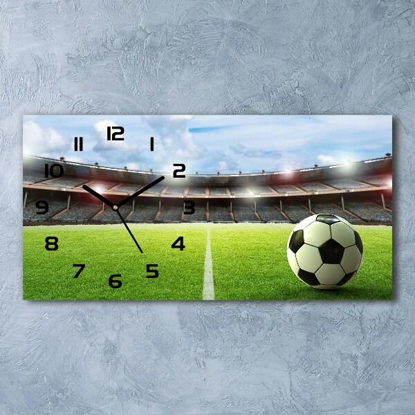 Glazen klok horizontaal De bal op het veld