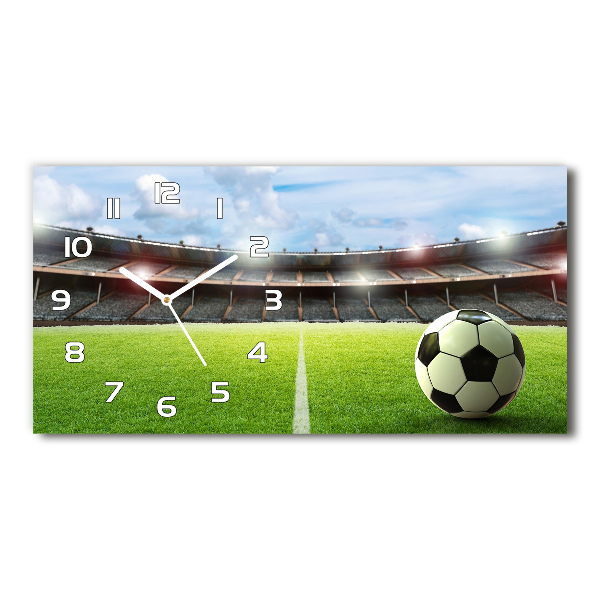 Glazen klok horizontaal De bal op het veld