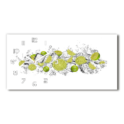 Glazen klok horizontaal Limoenijsblokjes