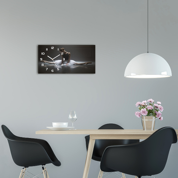 Glazen wandklok rechthoekig Ballerina