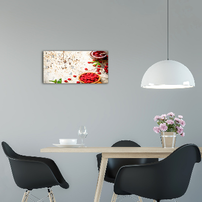 Langwerpige wandklok van glas Frambozenjam