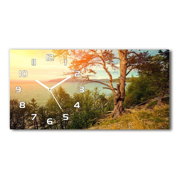 Glazen klok horizontaal Scandinavisch meer