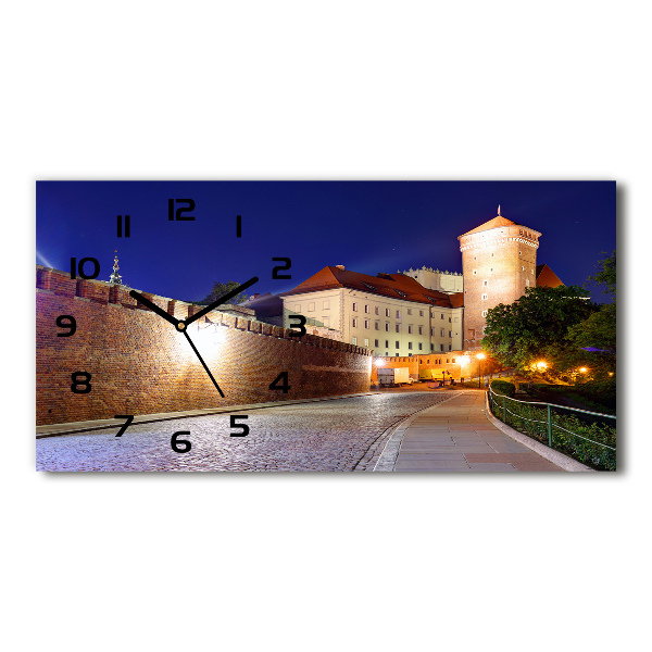 Langwerpige wandklok van glas Krakau, Polen