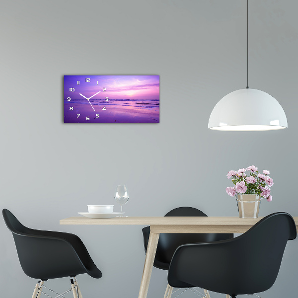 Glazen klok horizontaal Zonsondergang, zon, zee