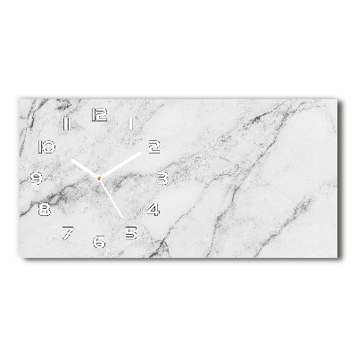 Glazen wandklok rechthoekig Marmer
